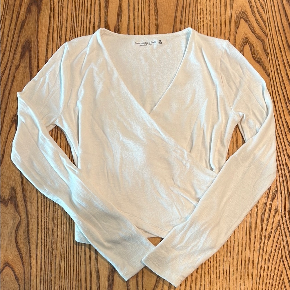 Abercrombie & Fitch Women's Cream Wrap Top